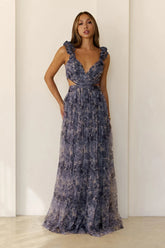 Whisper Lane Maxi Dress Slate Blue