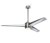 *CLOSE OUT PRICE* LIMITED QTY AVAILABLE - Apollo 60 inch Brushed Steel Ceiling Fan - With LED Light Kit - Indoor/Outdoor Ceiling Fan - G7-CS/4724/60