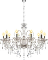 10 Lights Crystal Chandeliers K9 Crystal Ceiling Pendant Lamp for Dining Room Bedroom Home Decor (Clear)