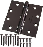 (3 Pack) Commercial-Grade 4-1/2" Full Mortise Ball-Bearing Door Hinges - Oil Rubbed Bronze