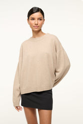SERRANO CASHMERE RELAXED CREW | STONE