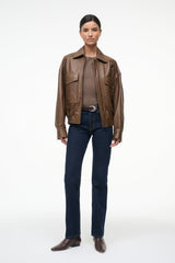 EUGENE LEATHER JACKET | TRUFFLE