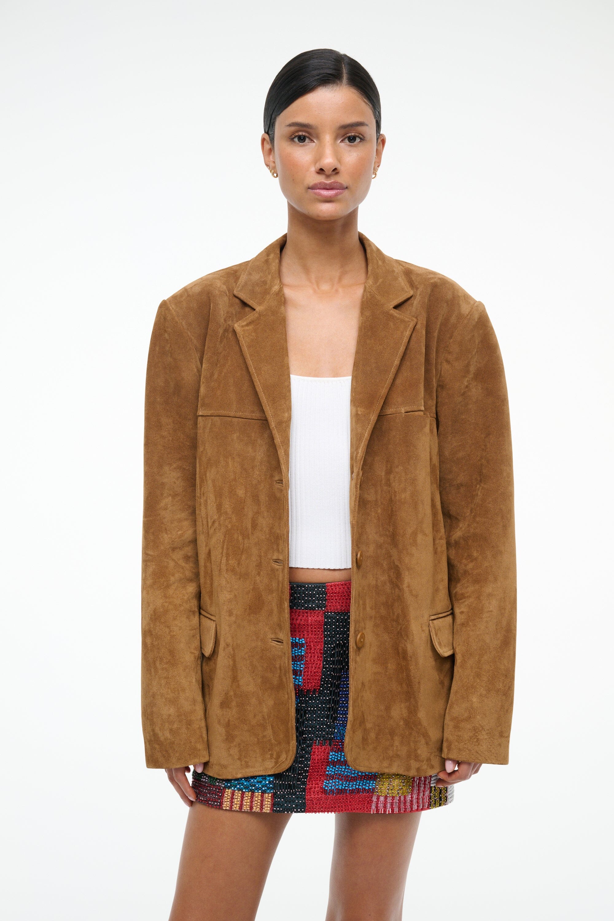 NATALIE SUEDE JACKET | TAN