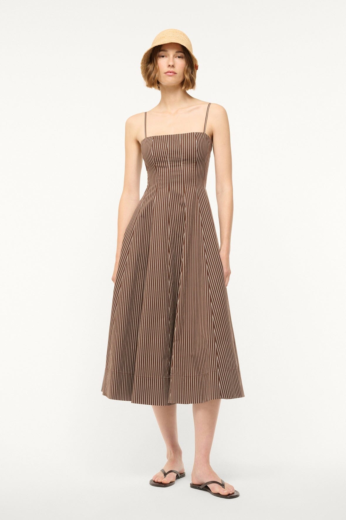 WYLIE DRESS | DARK OAK MICRO STRIPE