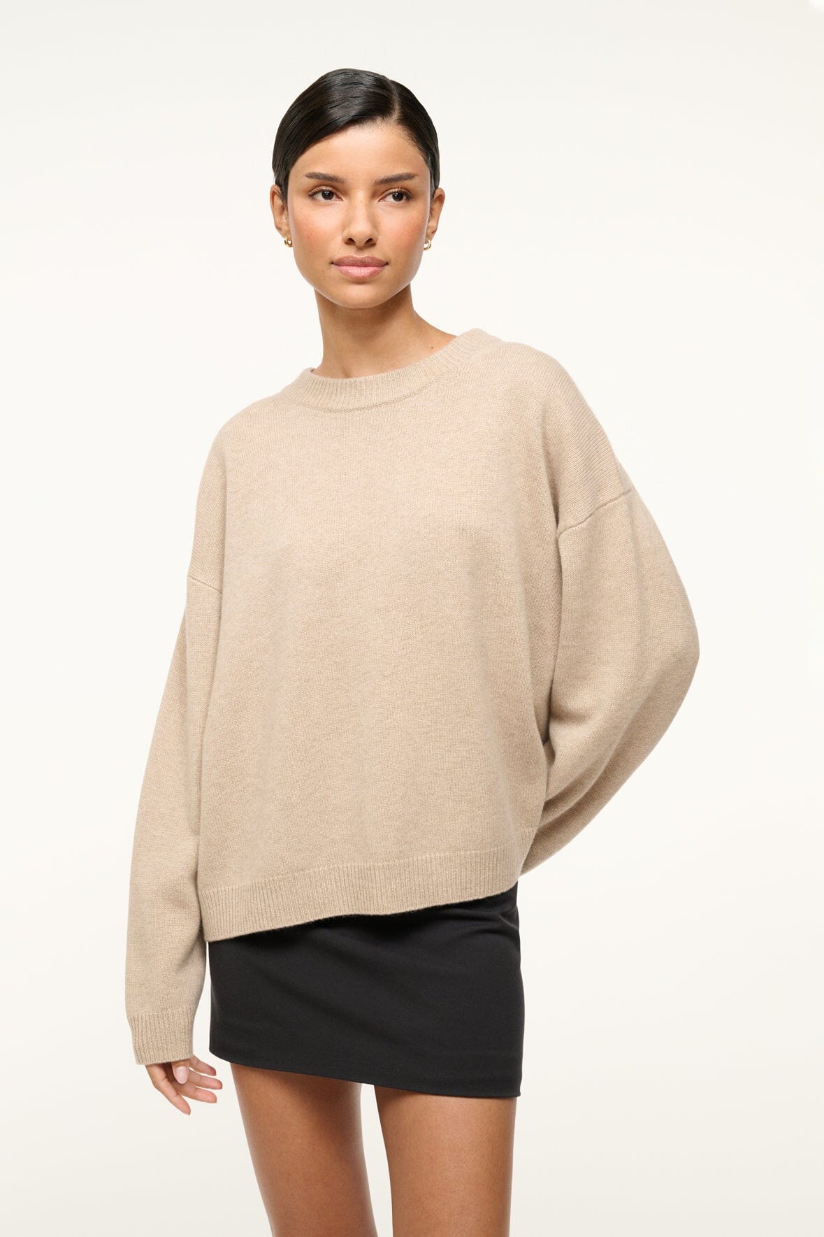 SERRANO CASHMERE RELAXED CREW | STONE